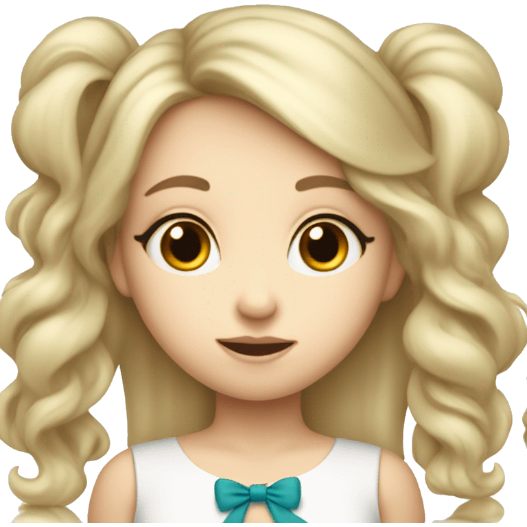 cute white girl with hush-cut and bang and a bow on the right emoji