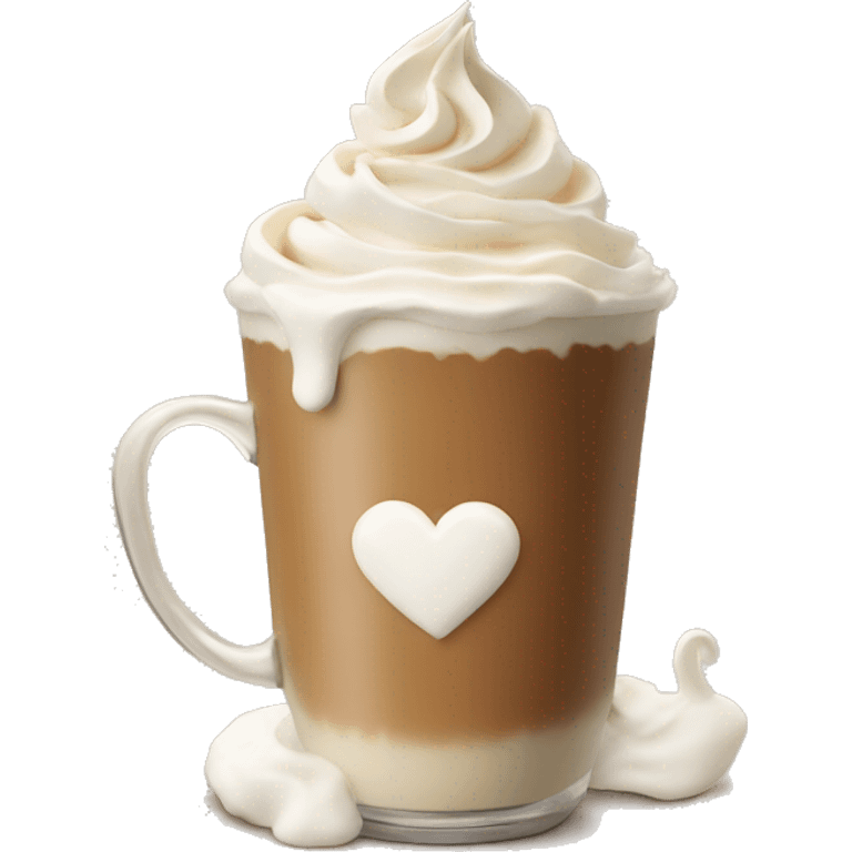 chai latte with a heart and whipped cream emoji