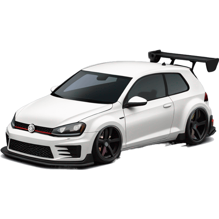 2016 VW GTI black with a rocket bunny wide-body body kit lowered on BBS wheels black emoji