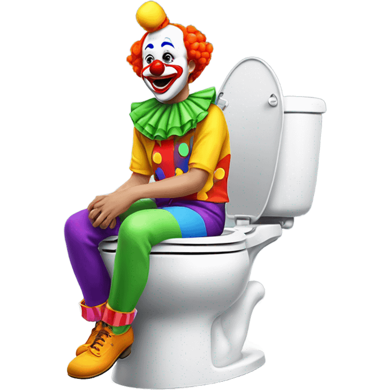 Clown sitting on toilet emoji