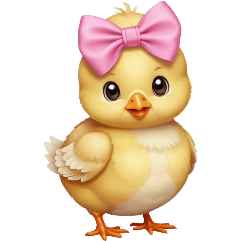 Baby chick with pink bow emoji