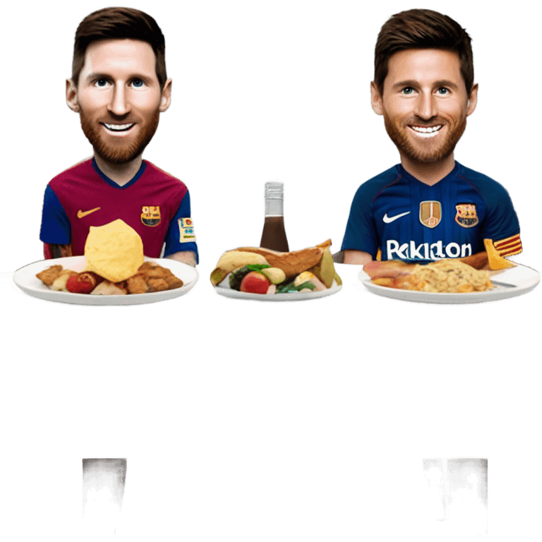 Messi y cristiano comiendo pastel emoji