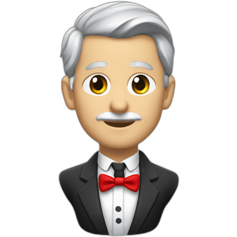 jenkins-a-gray-haired-skullet-butler-wearning-dinner-jacket-with-red-bow-tie-without-glasses-with-eyes-closed emoji