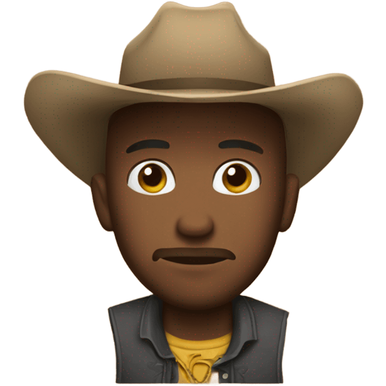 The cowboy emoji, but sad instead of smiling emoji