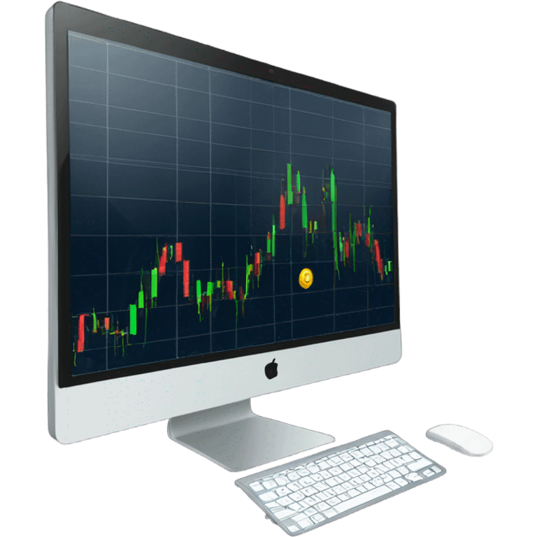 trading chart on a computer emoji