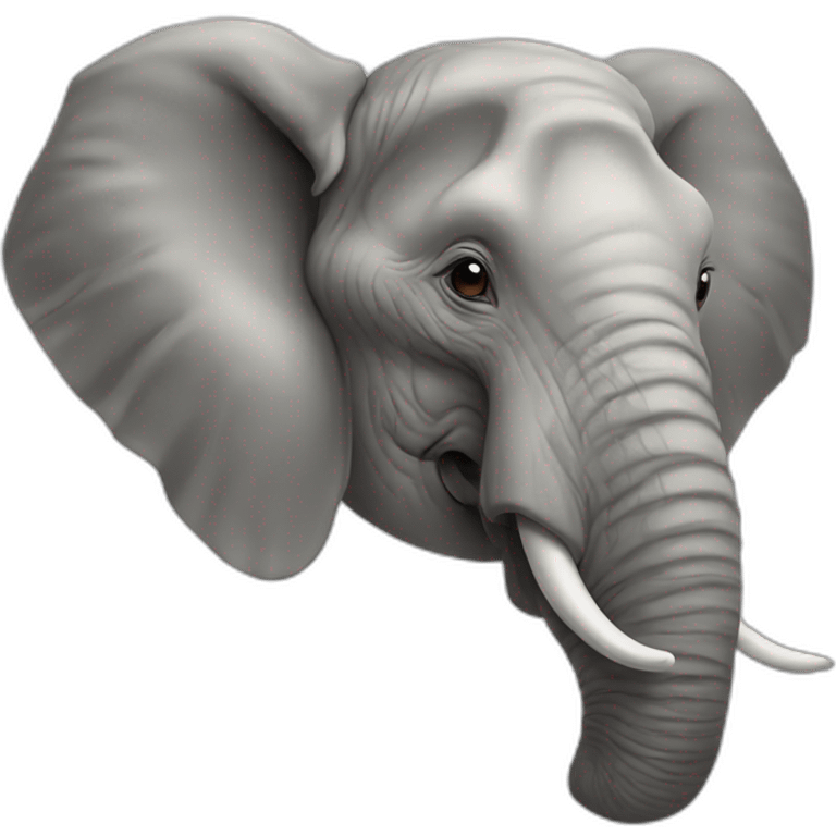 elephant head in profile with trunk in the air emoji