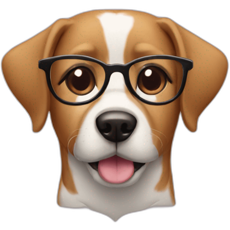 Dog with glasses heart  emoji