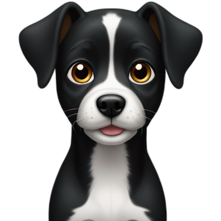 Black small dog with White spot emoji