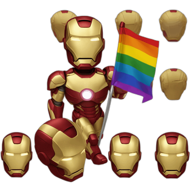 Ironman with a lgbtqia+ flag emoji