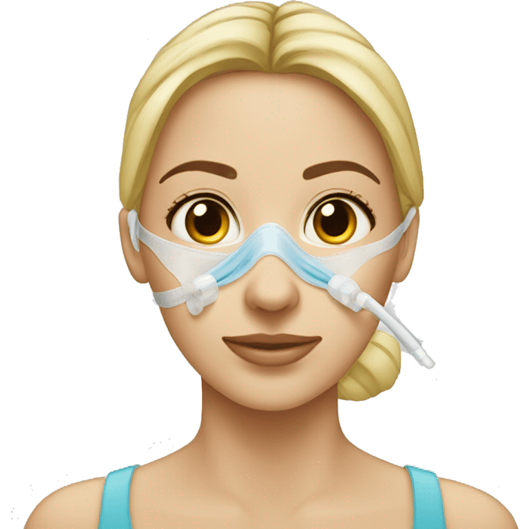 woman nasal cannula on her nose emoji