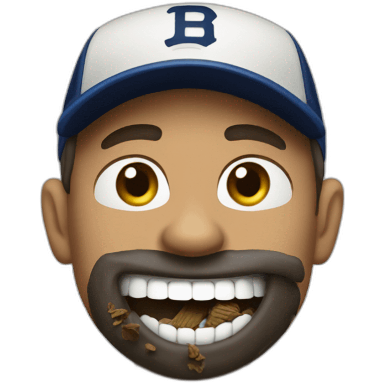 baseball player with chewing tobacco emoji