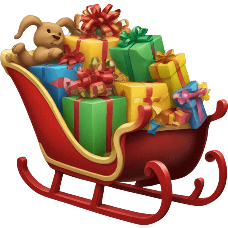 Sleigh full of toys emoji