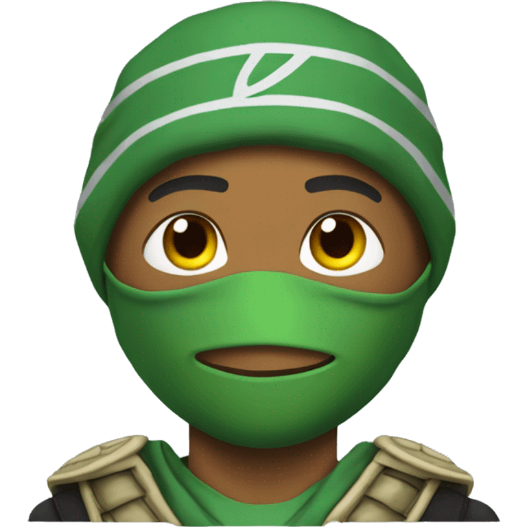 Mbappe avec un masque de tortue ninja emoji