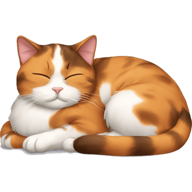 Calico cat sleeping emoji