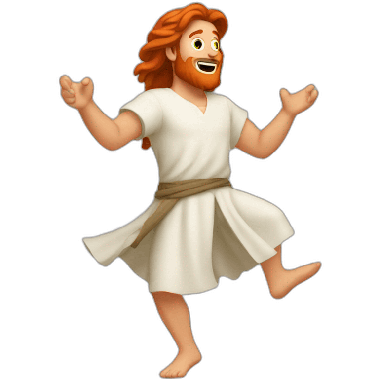 David dancing red-haired biblical emoji