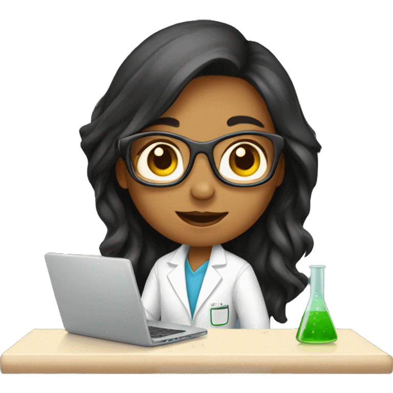 girl scientist with laptop  emoji