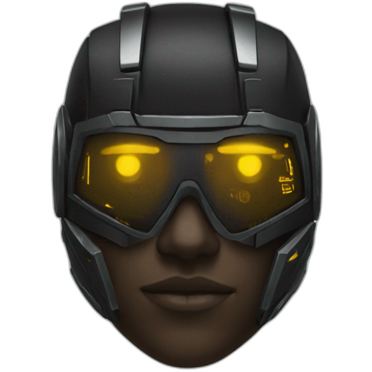 black cyberpunk helmet emoji