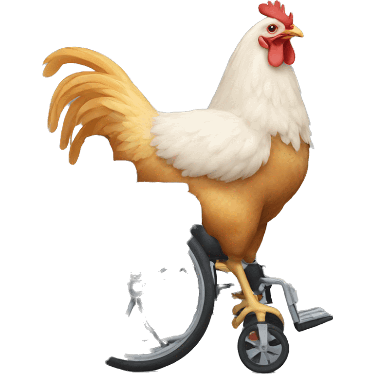 Chicken on wheelchair  emoji