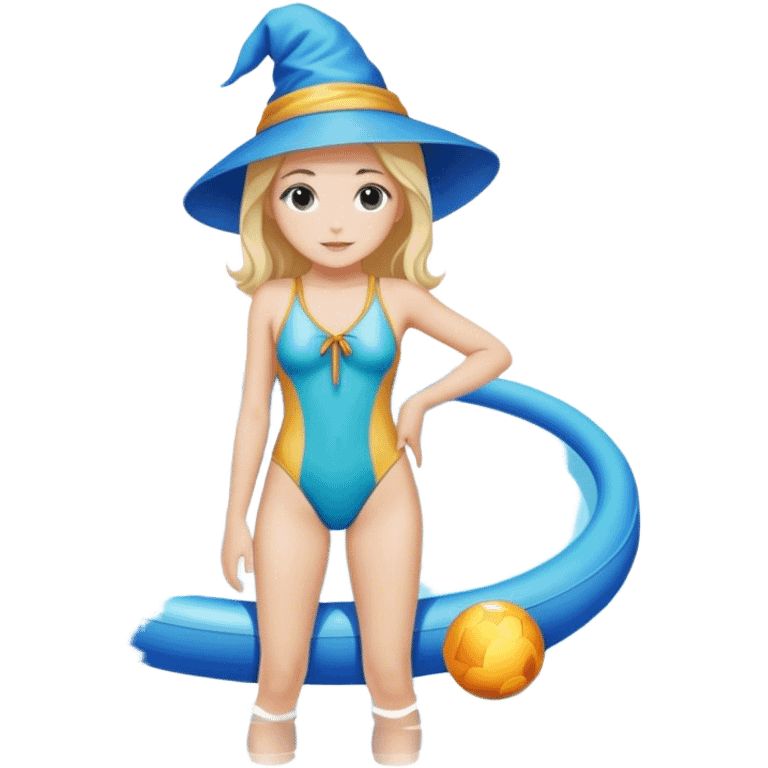 Wizard girl pool boo swimsuit emoji