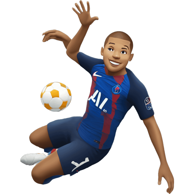 Mbappe sur un dauphin soulevant la ligue des champions emoji