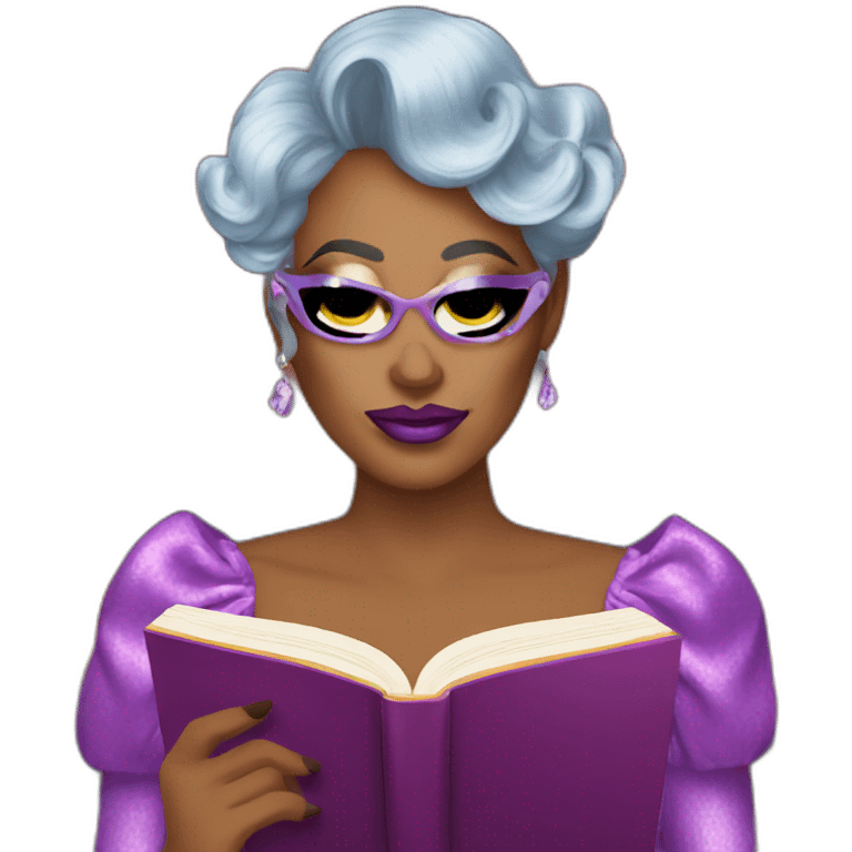 drag queen reading a book emoji