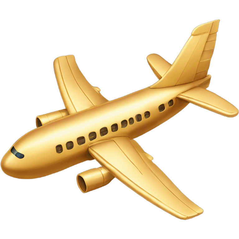 Golden airplane with feathers for wings emoji