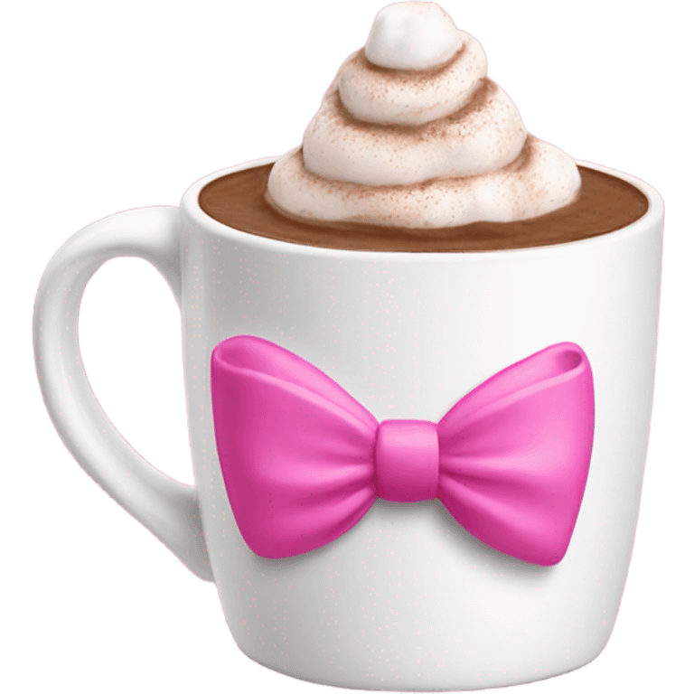 Hot chocolate in pink bow mug emoji