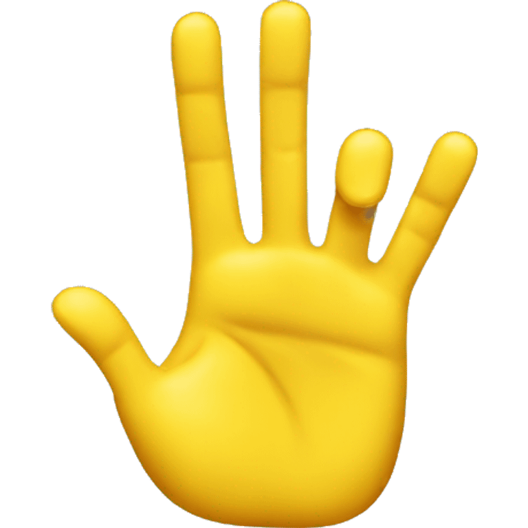 Three Fingers Splayed up in yellow color emoji