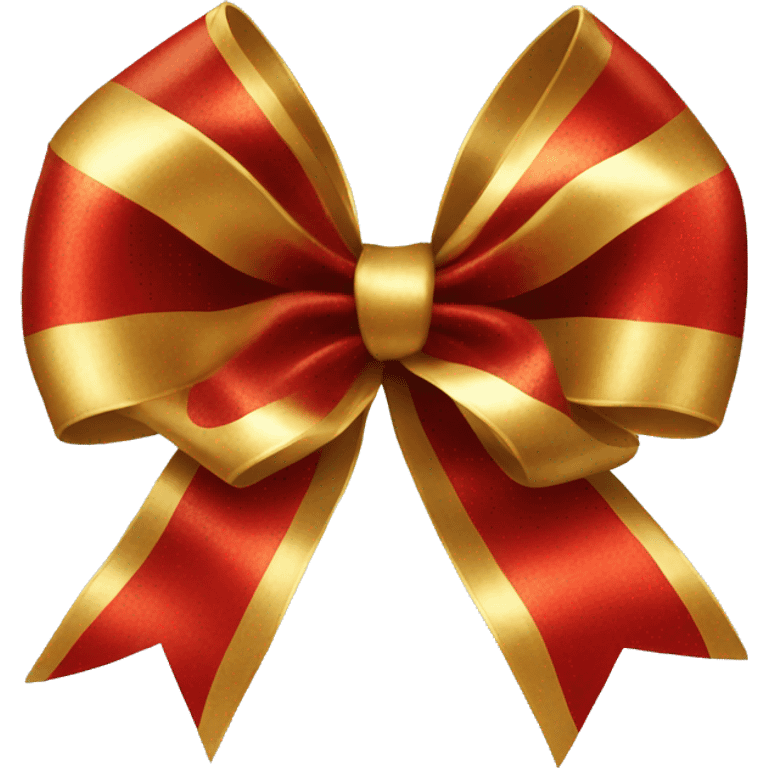 Gold and red Christmas bow emoji