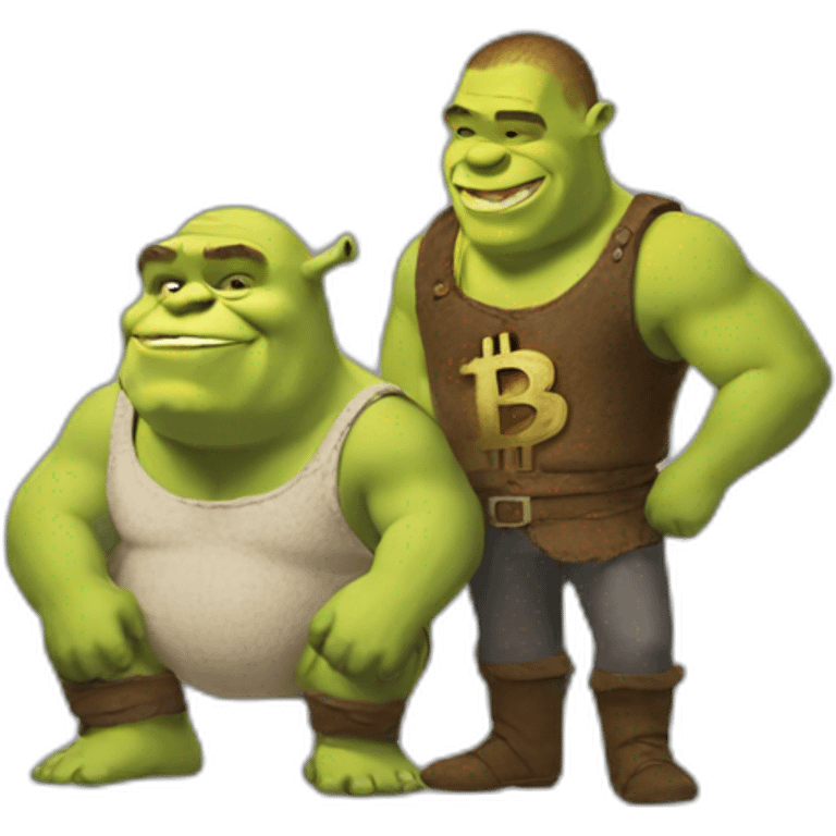 shrek holding bitcoin emoji