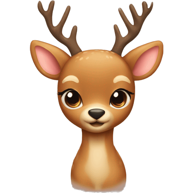 cute deer with bow emoji