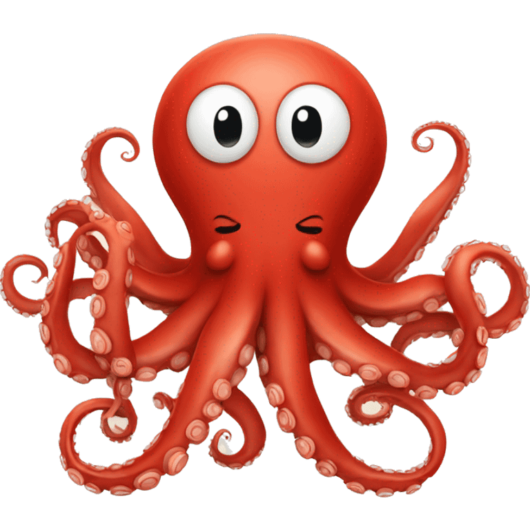 red cartoon octopus meditating emoji