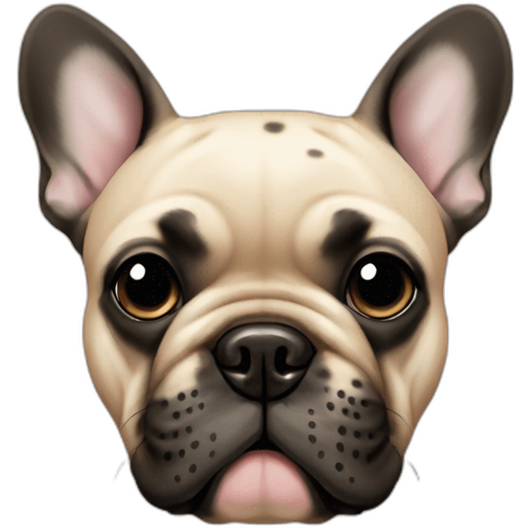 French bulldog beige with black spots on the head emoji