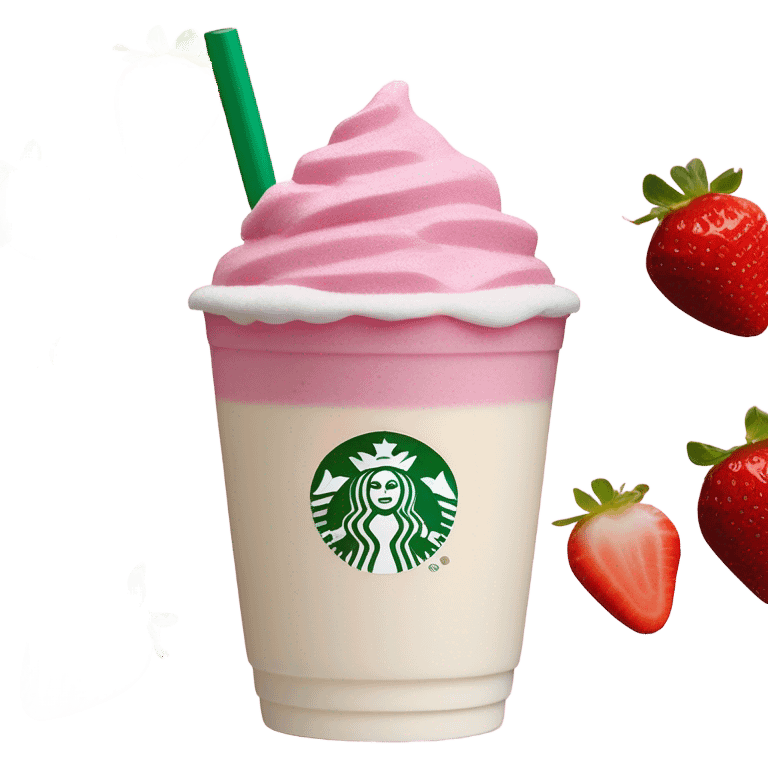 Starbucks pink drink with vanilla sweet cream cold foam on top emoji