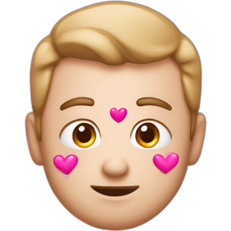 emoji with pink hearts in his face emoji