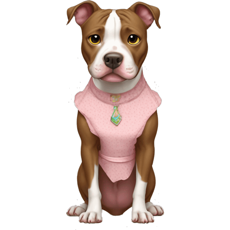 Pit bull in a dress  emoji