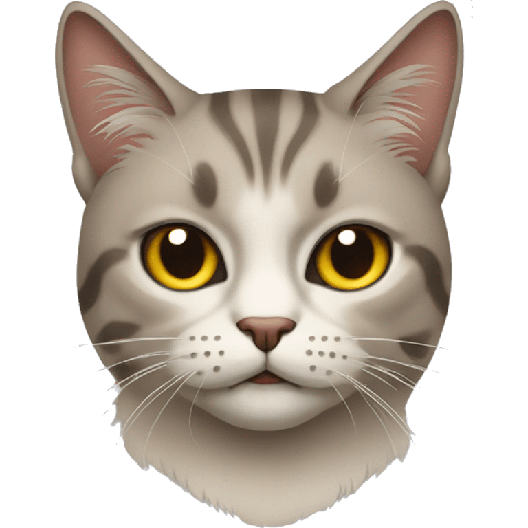 cat of the British rocker breed with a stern expression on his face emoji