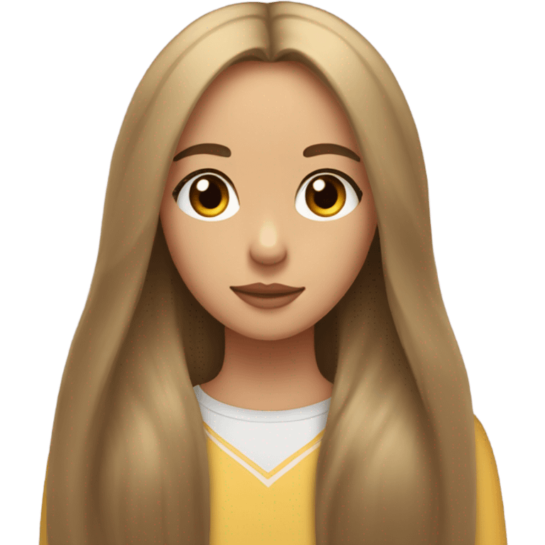 Brunette girl with long straight hair long eyelashes with a golden retriever both have bows in hair  emoji