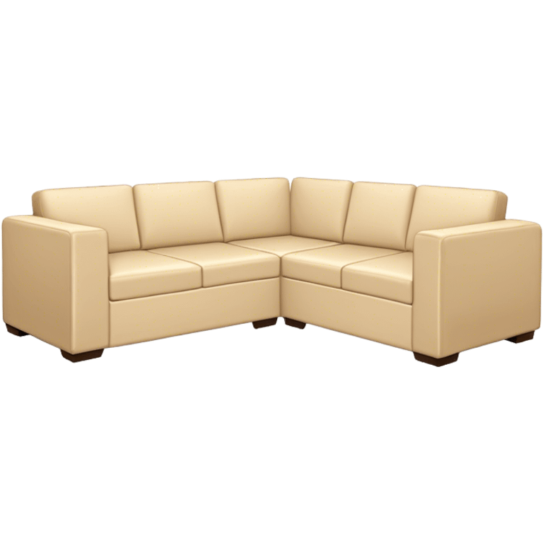 L-shaped modular beige sofa  emoji