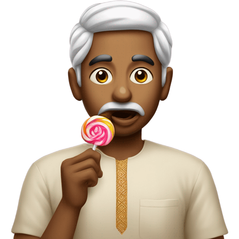 Hindu man sucking lolipop emoji