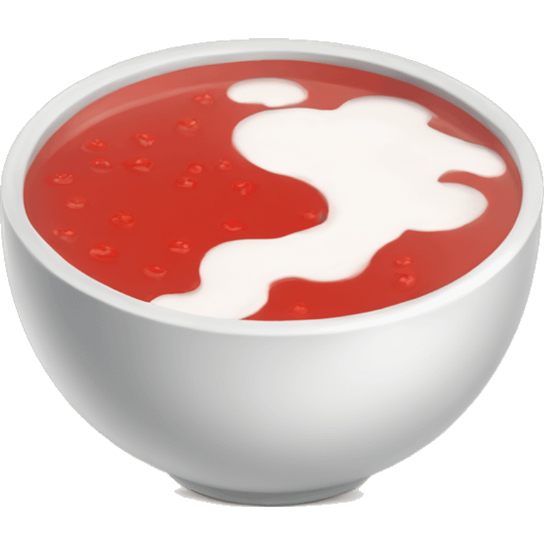 red and white colors, bowl of soop emoji