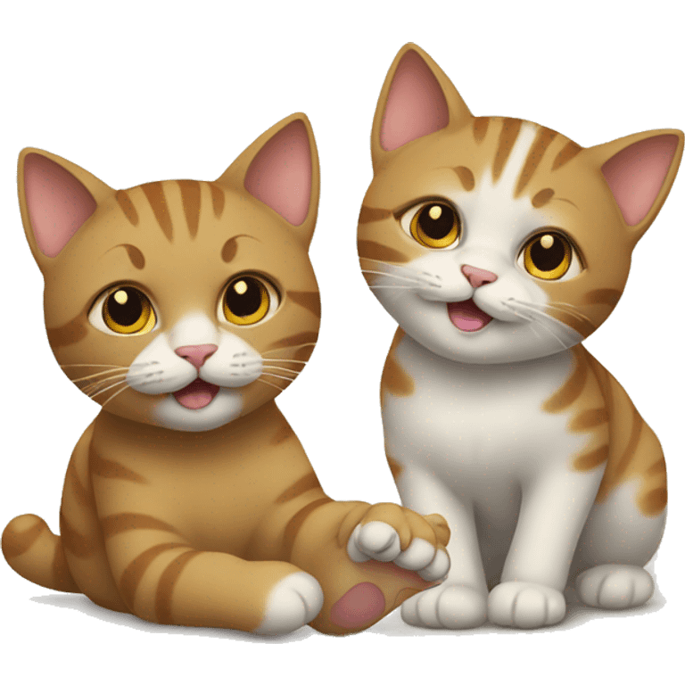 two cats holding a foot emoji