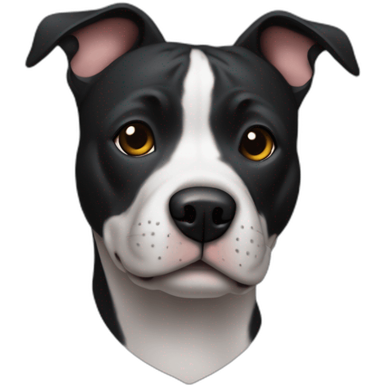 Staffie tout noir qui souris emoji