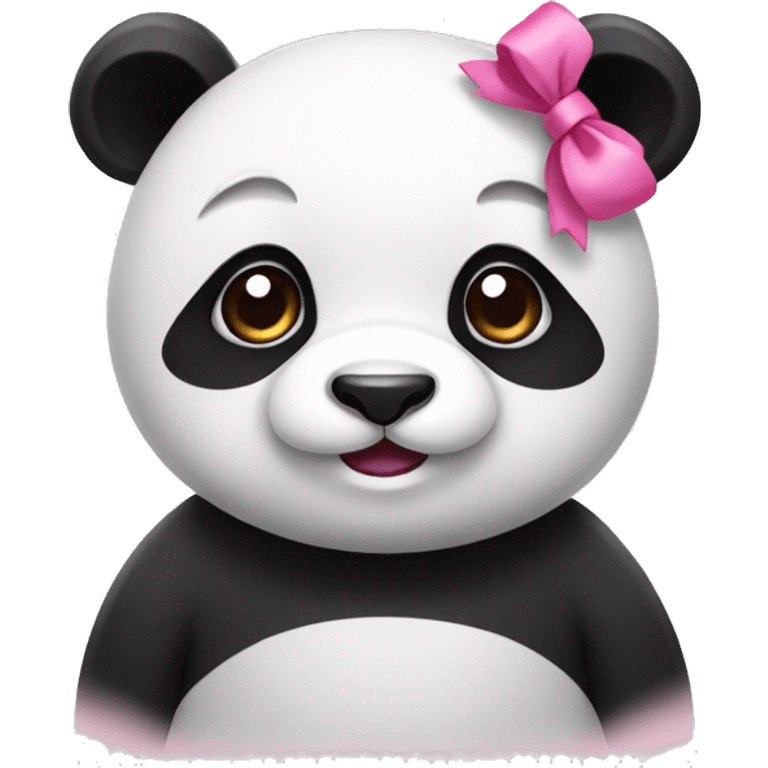 Panda with a pink bow emoji