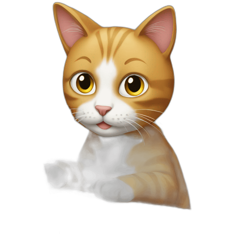 cat working at a computer emoji