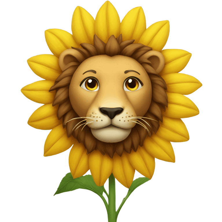 Lion sunflower  emoji