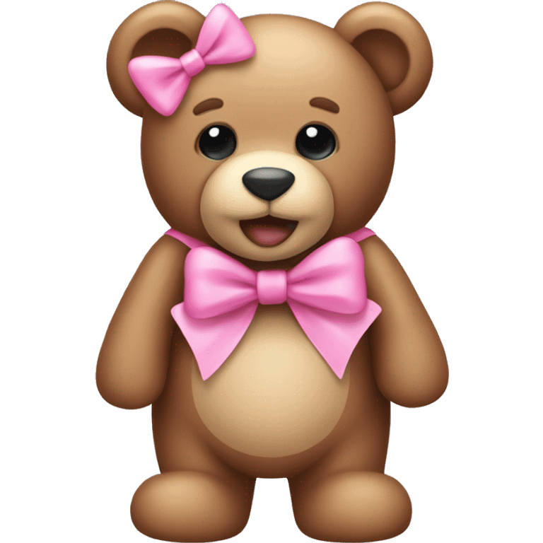 Teddy bear with pink bow emoji