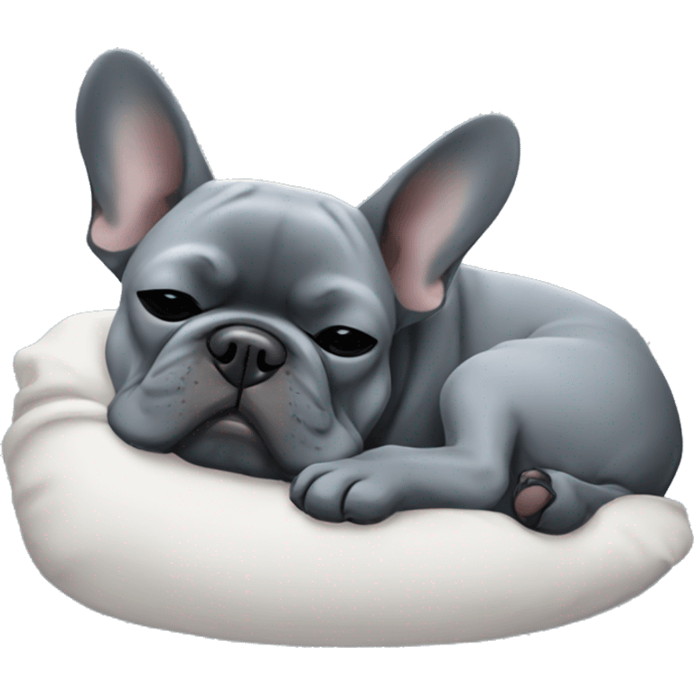 sleeping-blueish grey - french-bulldog emoji