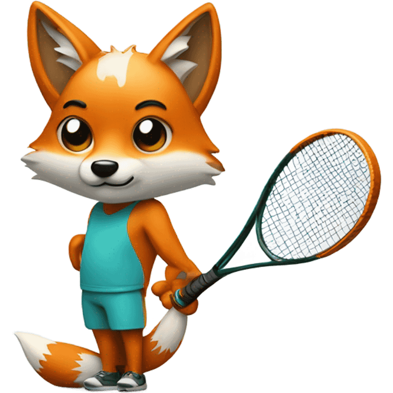 Fox playing tennis emoji