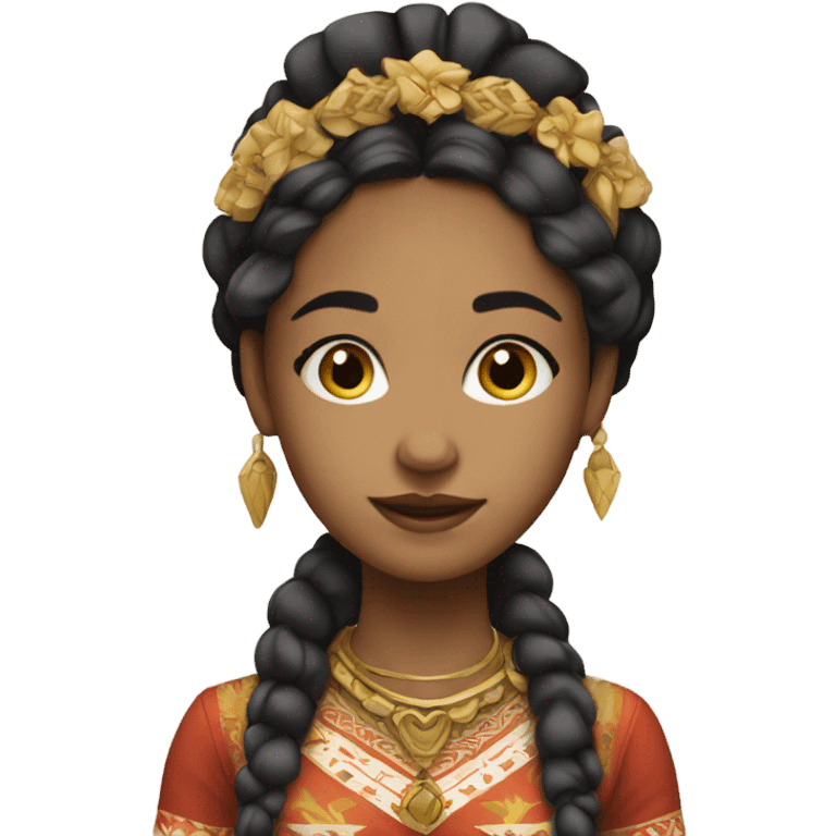 Light skinned Girl  portrait in traditional style emoji